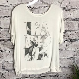 American Eagle white print T-shirt. Size XXL.